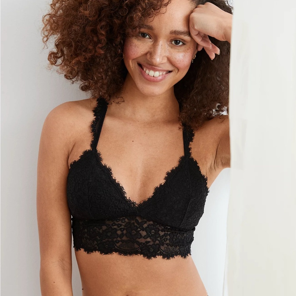 Aerie Black Lace Bralette Small